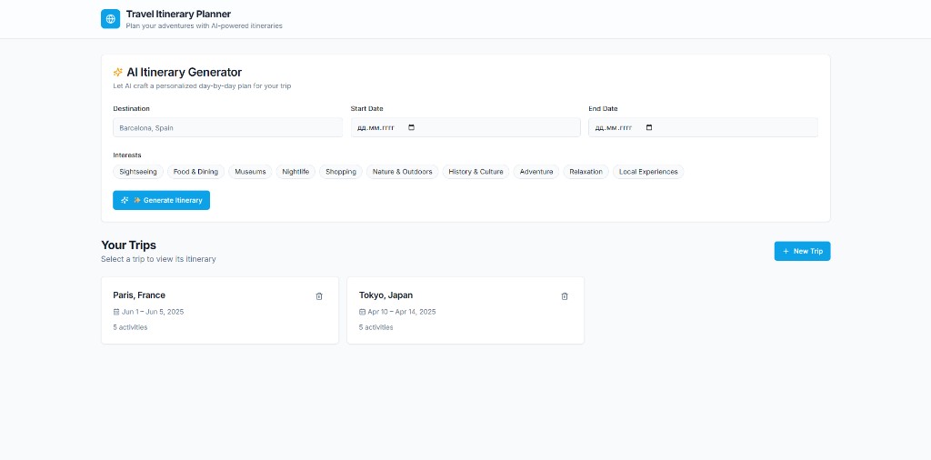 Travel Itinerary Planner